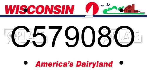 C57908O Wisconsin License Plate