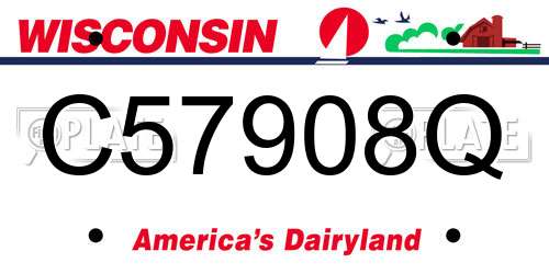 C57908Q Wisconsin License Plate