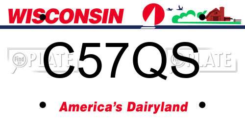 C57QS Wisconsin License Plate