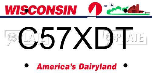 C57XDT Wisconsin License Plate
