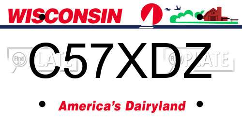 C57XDZ Wisconsin License Plate