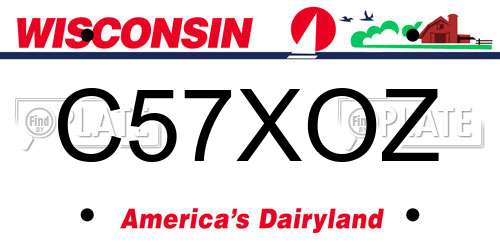 C57XOZ Wisconsin License Plate