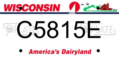 C5815E Wisconsin License Plate