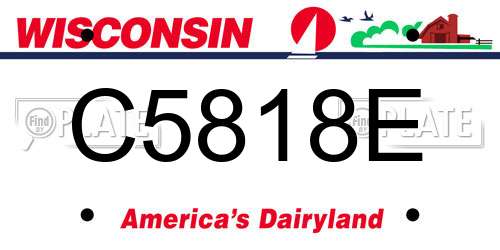 C5818E Wisconsin License Plate