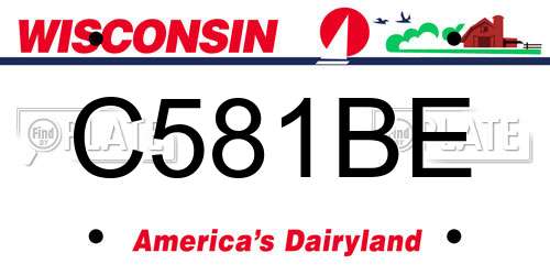 C581BE Wisconsin License Plate