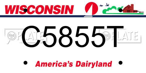 C5855T Wisconsin License Plate