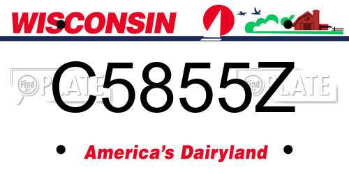 C5855Z Wisconsin License Plate