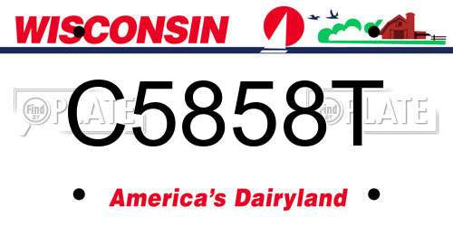 C5858T Wisconsin License Plate
