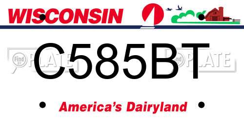 C585BT Wisconsin License Plate