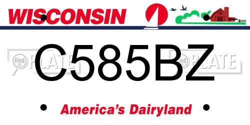 C585BZ Wisconsin License Plate