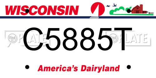 C5885T Wisconsin License Plate