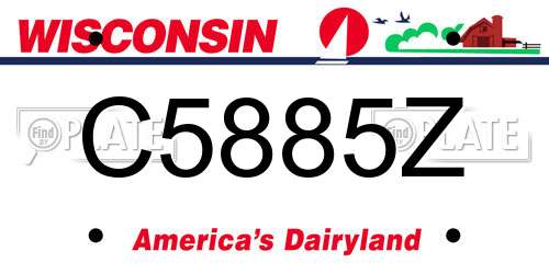C5885Z Wisconsin License Plate