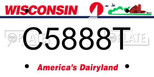 C5888T Wisconsin License Plate
