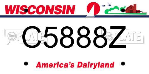C5888Z Wisconsin License Plate
