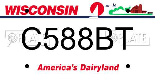 C588BT Wisconsin License Plate