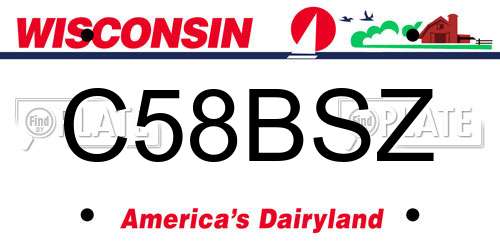 C58BSZ Wisconsin License Plate