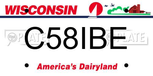 C58IBE Wisconsin License Plate