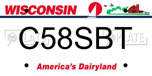 C58SBT Wisconsin License Plate