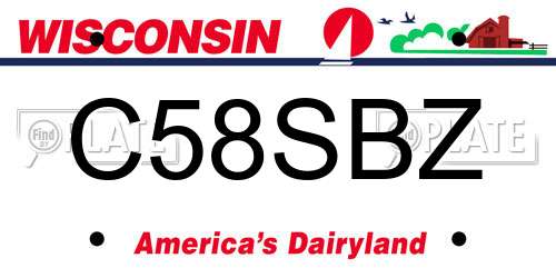 C58SBZ Wisconsin License Plate