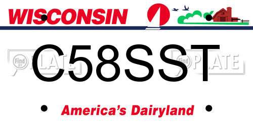 C58SST Wisconsin License Plate