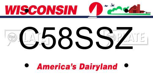 C58SSZ Wisconsin License Plate