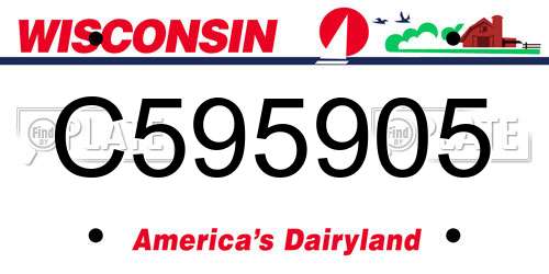 C595905 Wisconsin License Plate