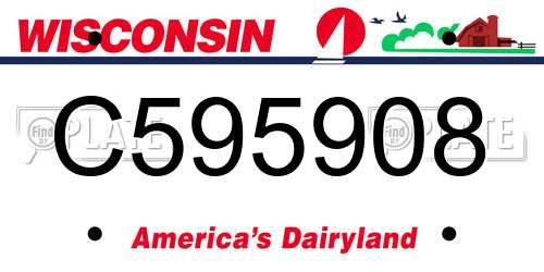 C595908 Wisconsin License Plate