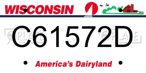 C61572D Wisconsin License Plate