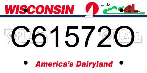 C61572O Wisconsin License Plate