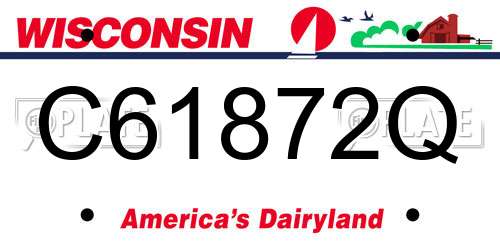 C61872Q Wisconsin License Plate