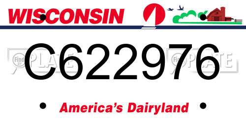 C622976 Wisconsin License Plate