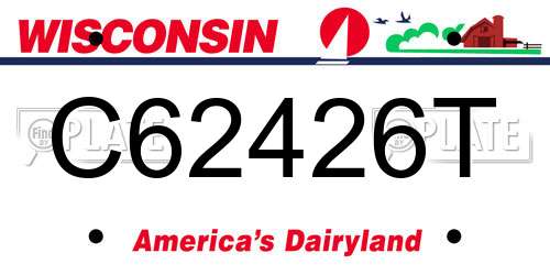 C62426T Wisconsin License Plate