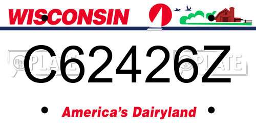 C62426Z Wisconsin License Plate