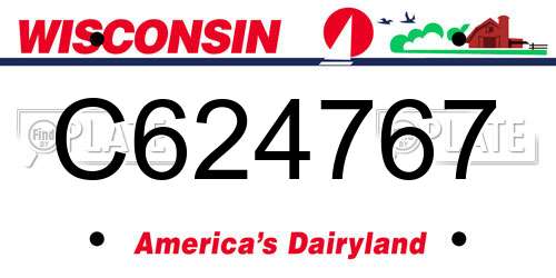 C624767 Wisconsin License Plate