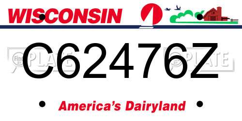 C62476Z Wisconsin License Plate