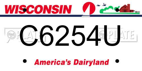 C6254U Wisconsin License Plate