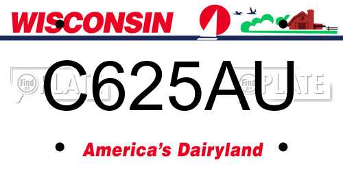C625AU Wisconsin License Plate