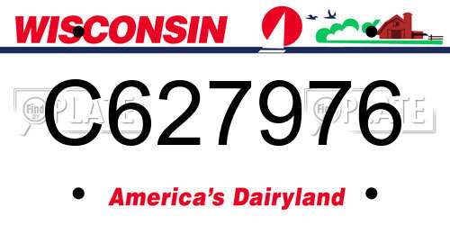 C627976 Wisconsin License Plate