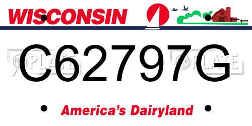 C62797G Wisconsin License Plate