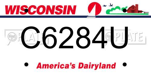 C6284U Wisconsin License Plate