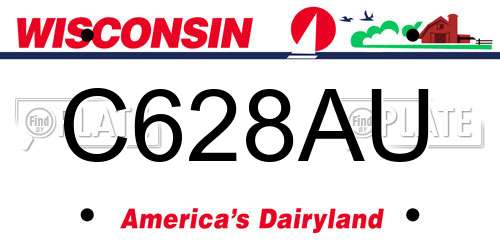C628AU Wisconsin License Plate