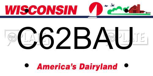 C62BAU Wisconsin License Plate