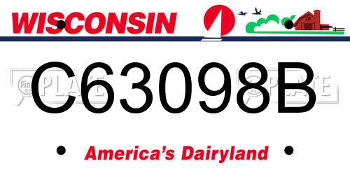 C63098B Wisconsin License Plate