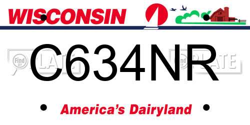 C634NR Wisconsin License Plate