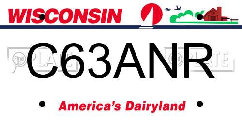 C63ANR Wisconsin License Plate