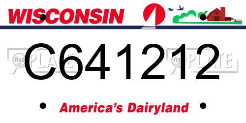 C641212 Wisconsin License Plate