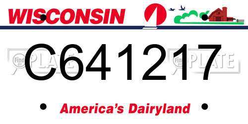 C641217 Wisconsin License Plate