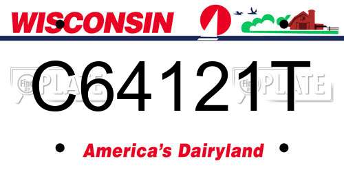 C64121T Wisconsin License Plate
