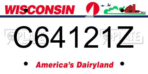 C64121Z Wisconsin License Plate