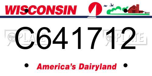 C641712 Wisconsin License Plate